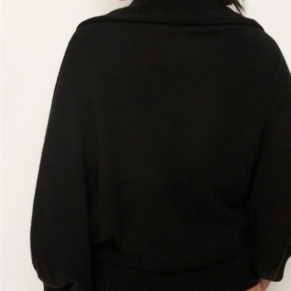 Anthropologie Cashmere Black Off-Shoulder Sweater - Picture 4 of 11